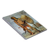 盾、槍および弓を持つコマンチェの戦士 ノートブック (右側)