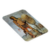 盾、槍、弓とコマンチ族の戦士 マグネット (右側)