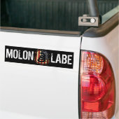 盾、MOLON、LABE バンパーステッカー (トラック上)