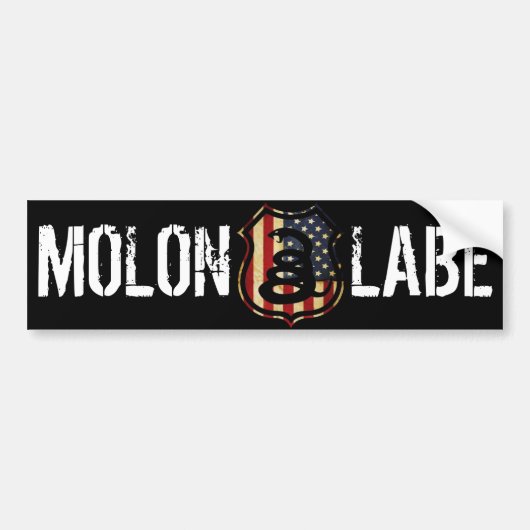 盾、MOLON、LABE バンパーステッカー (正面)