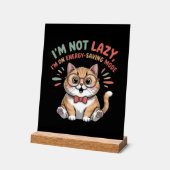 省エネモードの猫 アクリルサイン (傾斜)