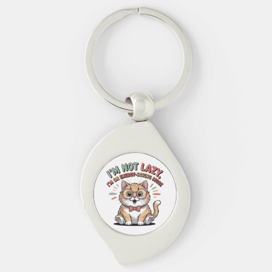 省エネモードの猫 キーホルダー (正面)