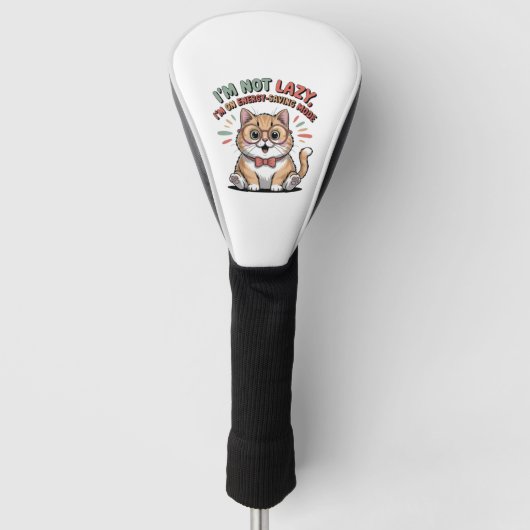 省エネモードの猫 ゴルフヘッドカバー (正面)