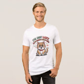 省エネモードの猫 トライブレンドTシャツ (正面全面)
