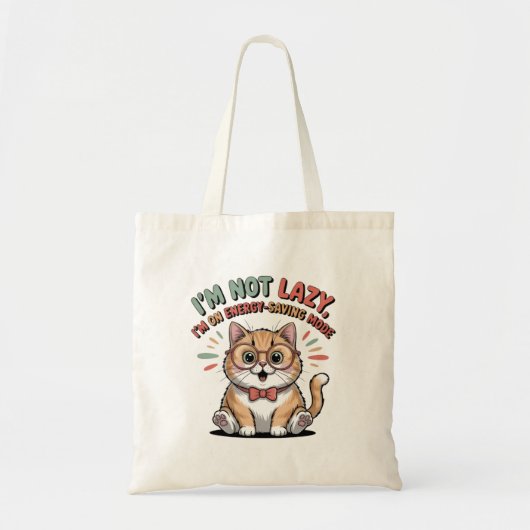 省エネモードの猫 トートバッグ (正面)