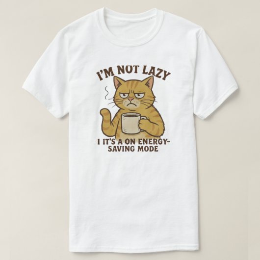省エネ猫 Tシャツ (デザイン正面)