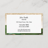 省教会の牧師デアコンビショップ金ゴールドクロス 名刺 (裏面)