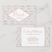 眉とまつげパターングレー/バラ金ゴールド 名刺 (正面/裏面)