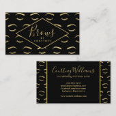 眉とまつげ模様ブラック/金ゴールド 名刺 (正面/裏面)