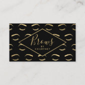 眉とまつげ模様ブラック/金ゴールド 名刺 (正面)