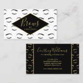 眉とまつりのパターン白/黒/金ゴールド 名刺 (正面/裏面)