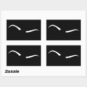 眉の上げ(白) 長方形シール (シート)