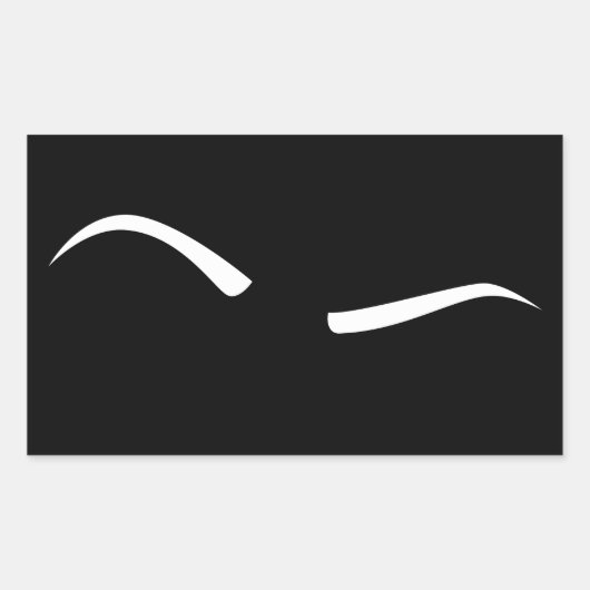 眉の上げ(白) 長方形シール (正面)