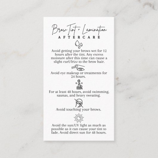 眉の濃淡+貼り付けアフターケアカード 名刺 (正面)