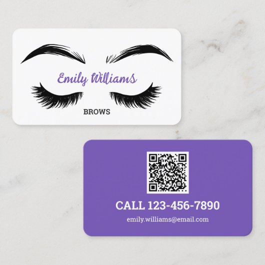 眉をひそめ細くまばたき 名刺 (正面/裏面)