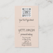 眉メイクアップロゴQRCodeロゴレッドリップ金ゴールドまつ毛 名刺 (裏面)