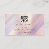 眉メイクアップQRロゴゴールデンまつげグラデーション 名刺 (裏面)