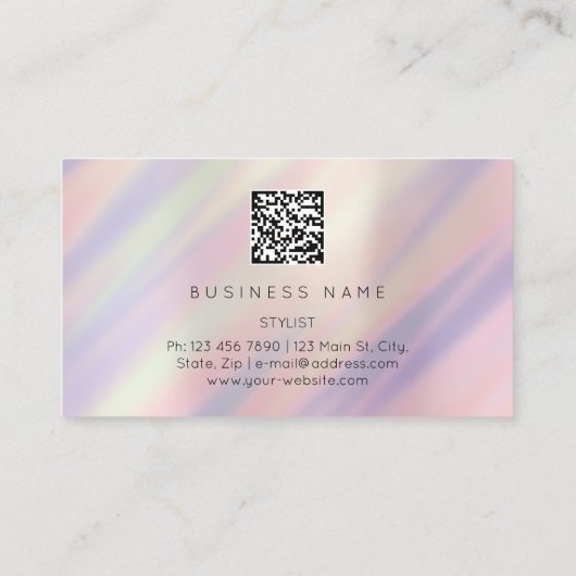 眉メイクアップQRロゴゴールデンまつげグラデーション 名刺 (裏面)