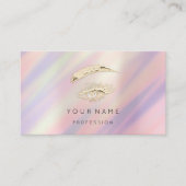 眉メイクアップQRロゴゴールデンまつげグラデーション 名刺 (正面)