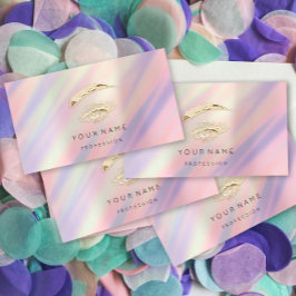 眉メイクアップQRロゴゴールデンまつげグラデーション 名刺