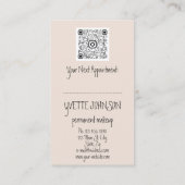 眉メイクアップQRCodeロゴレッドリップスキニー睫毛 名刺 (裏面)