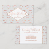 眉毛と発疹マイクロブレーディンググレー/バラ金ゴールド 名刺 (正面/裏面)