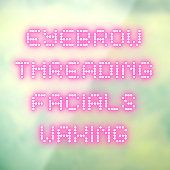 眉毛ねじ切りフェイシャルブライトピンク ウィンドウサイン (シート3)