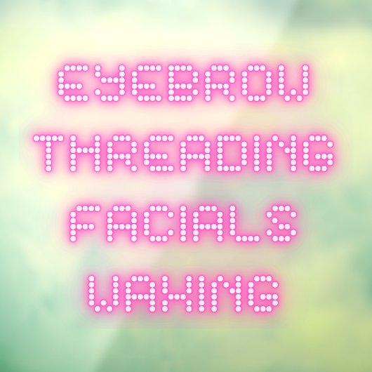 眉毛ねじ切りフェイシャルブライトピンク ウィンドウサイン (シート3)