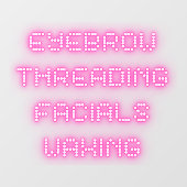 眉毛ねじ切りフェイシャルブライトピンク ウィンドウサイン (シート)