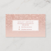 眉毛のエレガントなタイポグラフィの赤面のばら色の金ゴールド2 名刺 (裏面)