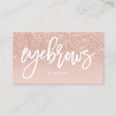 眉毛のエレガントなタイポグラフィの赤面のばら色の金ゴールド2 名刺 (正面)