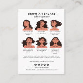 眉毛の永久的なメイクアフターケアの指示 名刺 (正面)