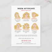 眉毛の永久的なメイクアフターケアの指示 名刺 (正面)