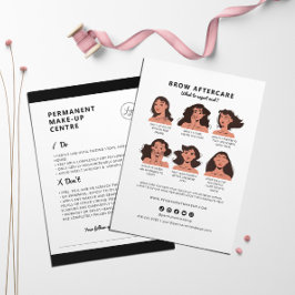 眉毛の永久的なメイクアフターケアの指示 名刺