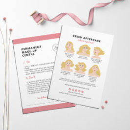眉毛の永久的なメイクアフターケアの指示 名刺