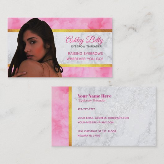 眉毛のThreaderのスローガンの名刺 名刺 (正面/裏面)