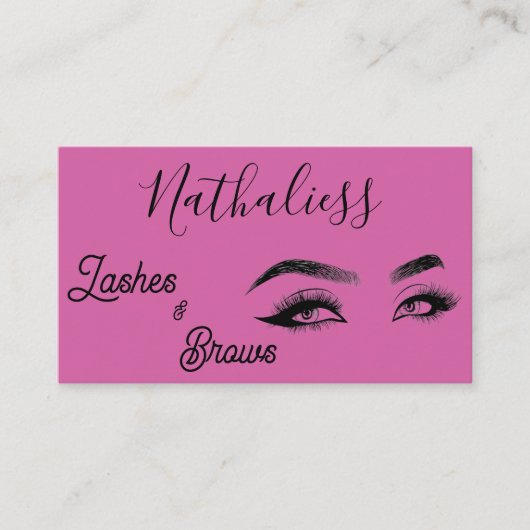 眉毛まつ毛デザインパープルエレガンス 名刺 (正面)