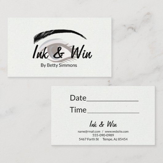 眉毛まつ毛美しいテクニシャンワクシングサロン 名刺 (正面/裏面)