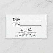 眉毛まつ毛美しいテクニシャンワクシングサロン 名刺 (裏面)