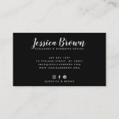 眉毛まばたきバラ金ゴールドグリッター名グラムブラック 名刺 (裏面)