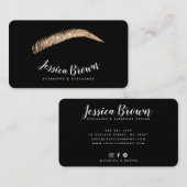 眉毛まばたきバラ金ゴールドグリッター名グラムブラック 名刺 (正面/裏面)