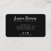 眉毛まばたきバラ金ゴールドグリッター名グラムブラック 名刺 (裏面)