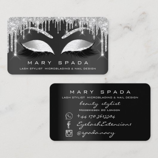 眉毛を上げるカード:美しいのツール 名刺 (正面/裏面)