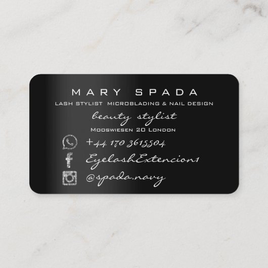 眉毛を上げるカード:美しいのツール 名刺 (裏面)