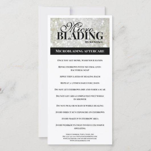 眉毛アフターケアシンプルブラックプラティナ教授 サンキューカード (正面)