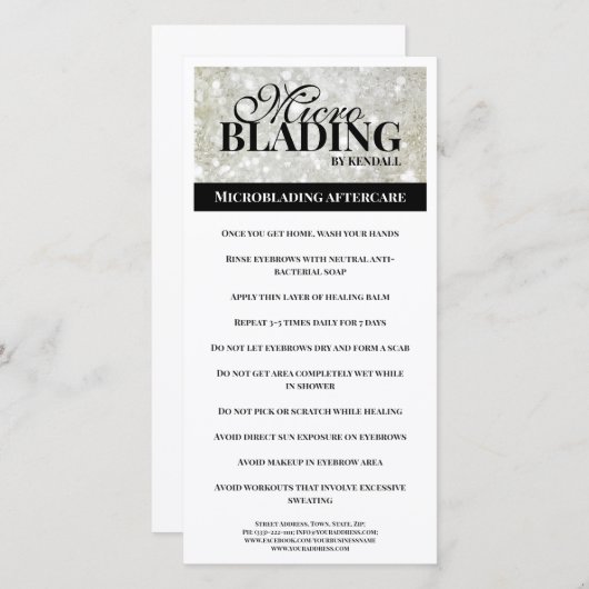 眉毛アフターケアシンプルブラックプラティナ教授 サンキューカード (正面/裏面)