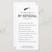 眉毛アフターケアシンプルホワイトインストラクション サンキューカード (正面/裏面)