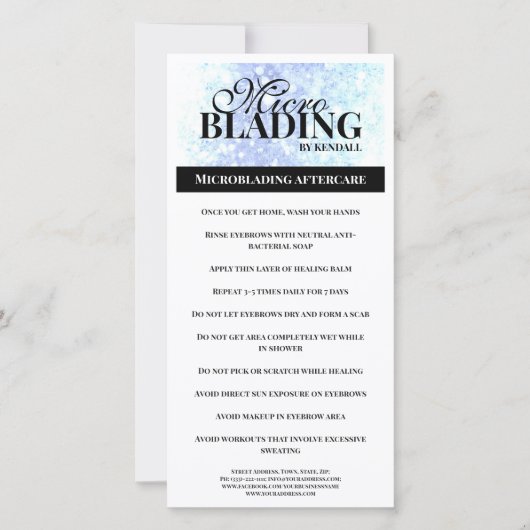 眉毛アフターケアシンプル白黒指導 サンキューカード (正面)