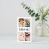 眉毛アーティスト書道スクリプトフォトコラージュ 名刺 (スタンド正面)