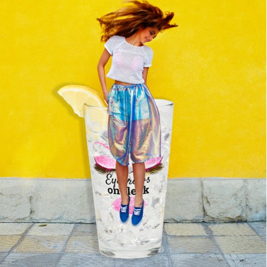 眉毛オンフレックカスタムキスおもしろいリップラッシュピンPIN タンブラーグラス